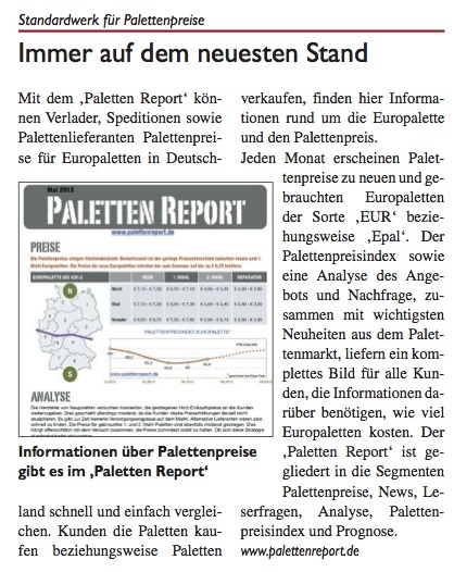 PalettenReport Immer auf den neuesten Stand